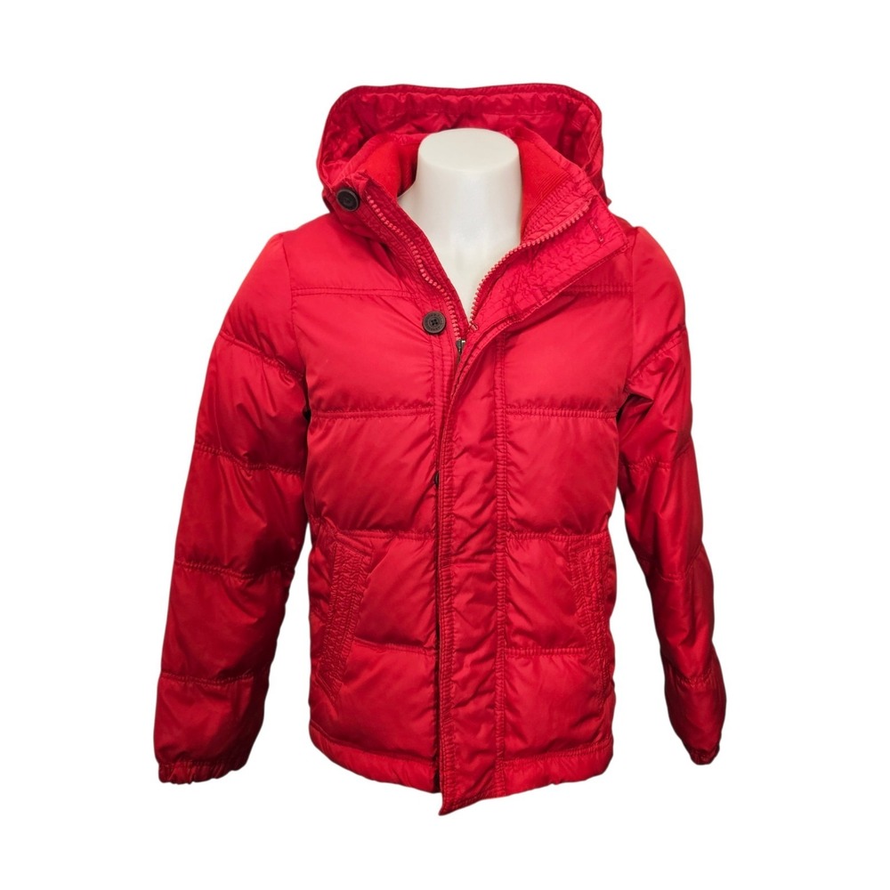 Y2K Abercrombie & Fitch Kempshall Goose Down Puffer Jacket Hooded Men's S Red